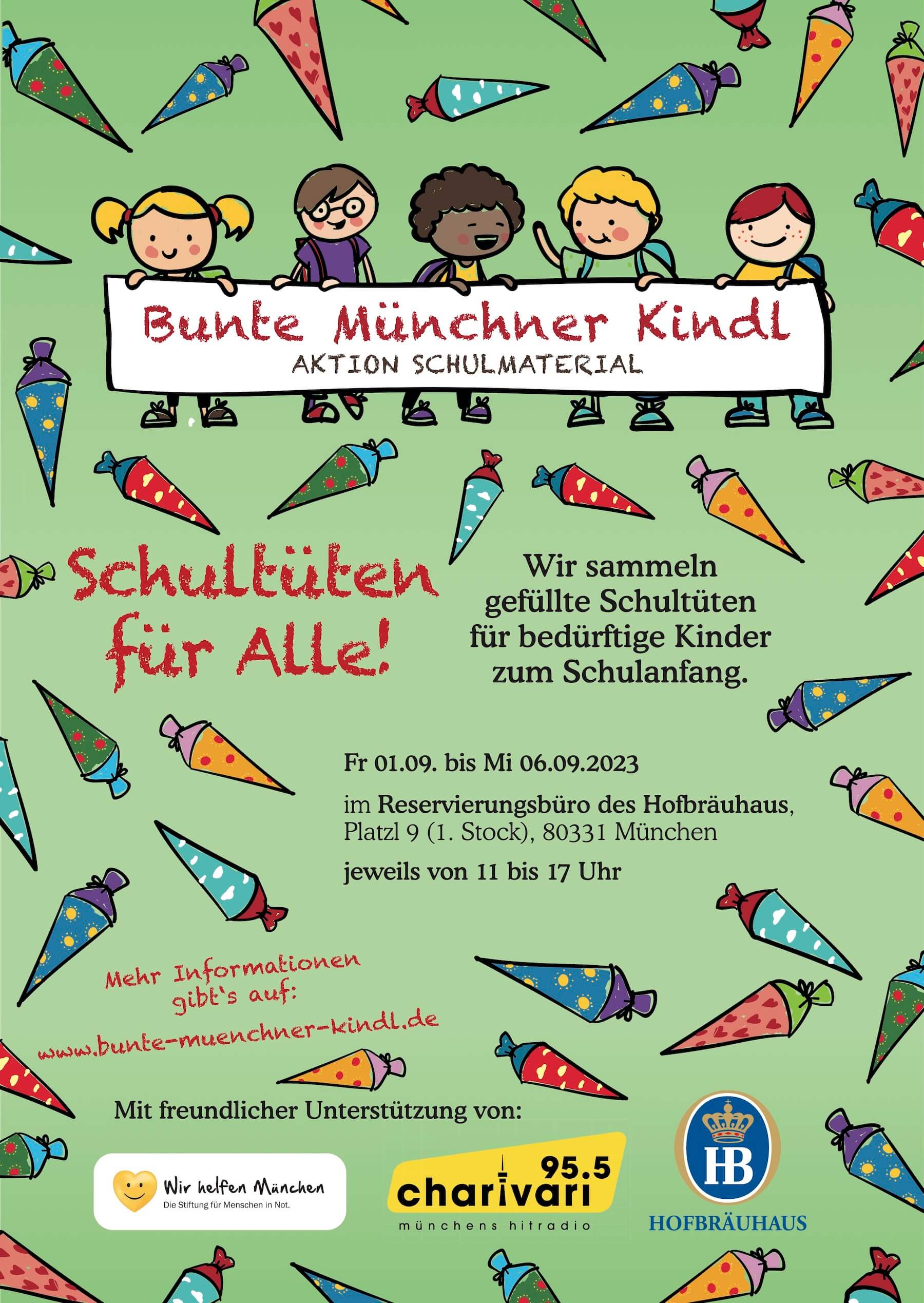 Bunte Münchner Kindl München Schulausstattung Petra Reiter Aktion Schulmaterial helfen